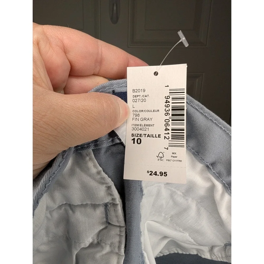 Childrens Place Boys Size 10 Straight Stretch Chino Pants Gray Fin NWT